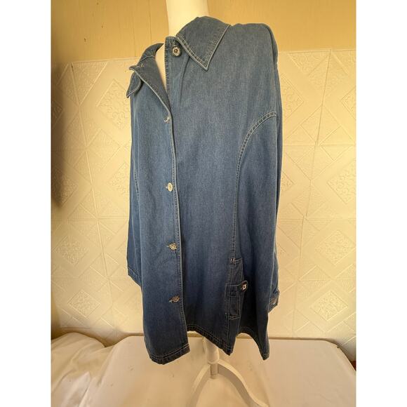 Jacket Tudor court size 4x women's blue denim 2 big pockets with buttons - Picture 8 of 16